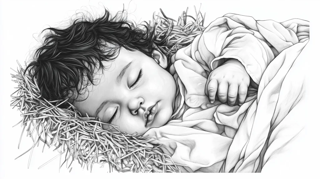 Baby jesus born manger